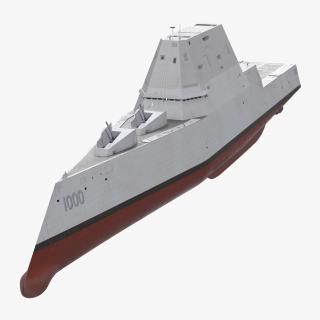 3D Zumwalt Class Destroyer US Stealth Ship Rigged