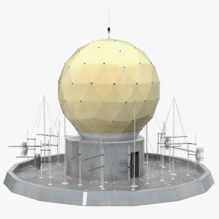 3D model Round Radar Tower Antenna