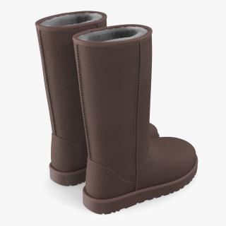3D Womens Classic Australian Slouch Boots Fur Brown model