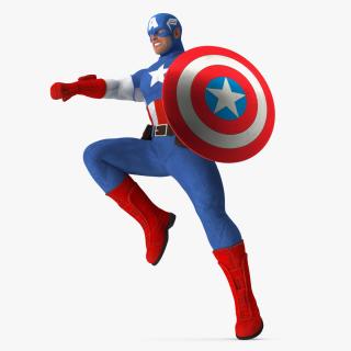3D Marvel Cartoon Captain America Rigged for Cinema 4D