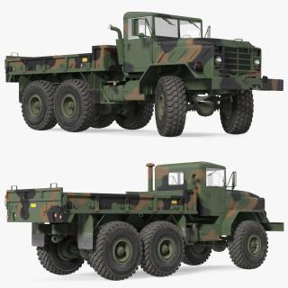 3D M939 Military Cargo Truck Green Rigged model