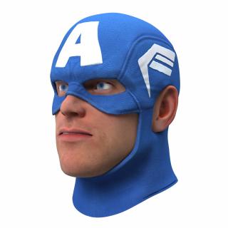 3D model Captain America Cartoon Head Rigged