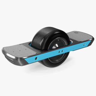 3D Blue Unicycle Electric Skate model