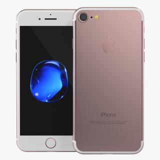3D IPhone 7 Rose Gold model