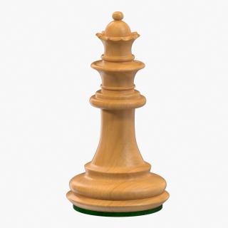 3D Wooden Chess Queen model