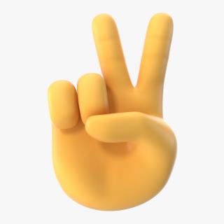 3D Victory Hand Sign Emoji model