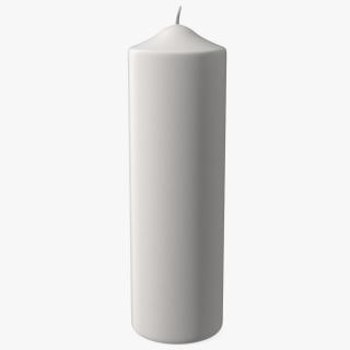 3D White Wax Pillar Candle model