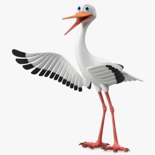 3D Cartoon Stork Talk Pose model
