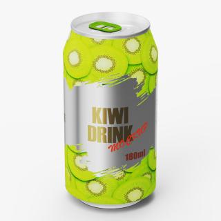 Kiwi Drink Can Mockup 180ml 3D