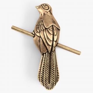 3D Game Of Thrones Mockingbird Pin Golden model