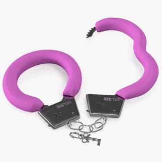 3D Unfastened Steel Pink Handcuffs