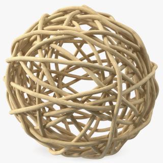 3D model Decorative Wicker Rattan Ball Beige