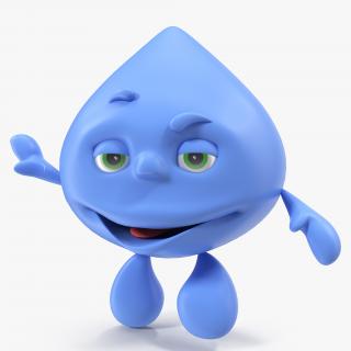 3D model Cartoon Character Water Drop Rigged