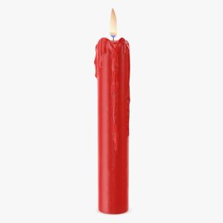 Melting Wax Candle Red 3D