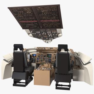 3D Commercial Airplane Pilot Cockpit model