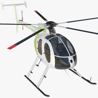 3D MD 500E Light Utility Civilian Helicopter