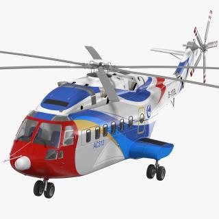 Avicopter AC313 Civilian Helicopter Rigged 3D