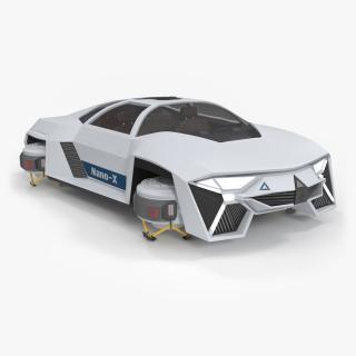 3D Futuristic Hover Car White