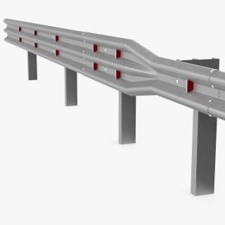 3D Galvanized Highway Guardrail Barrier