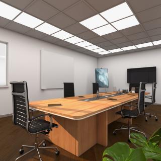 Equipped Meeting Room White 3D