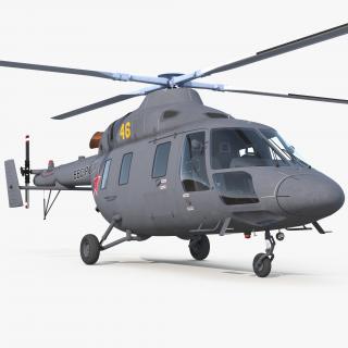 3D model Kazan Ansat Russian Light Military Helicopter