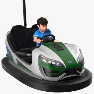 3D Bertazzon Bumper Car Adult New York with Boy Rigged