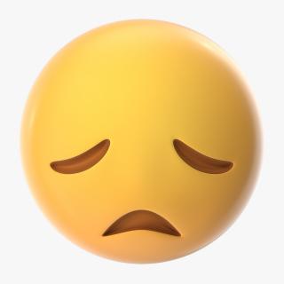 3D Disappointed Face Emoji model