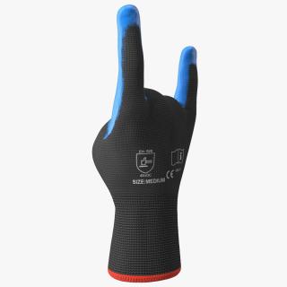 3D Safety Work Gloves Sign of the Horns Blue Gray