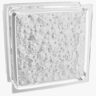 3D model Clear Bubbles Glass Block