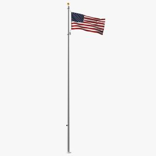 American Flag Waving Animated 3D model