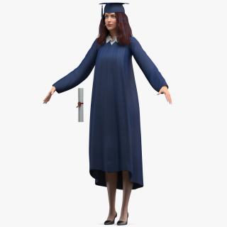 3D model Female Graduate Student T Pose