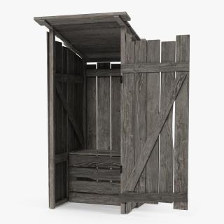 Old Wooden Outhouse 3D model