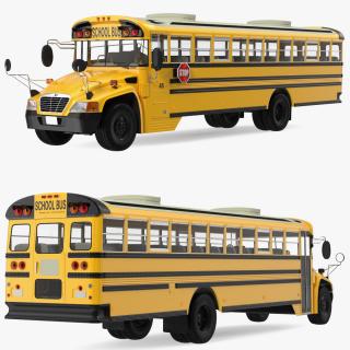Blue Bird Vision School Bus Rigged 3D model
