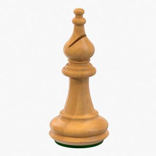 Wooden Chess Bishop 3D model