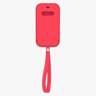 3D iPhone 12 Leather Sleeve with MagSafe Red