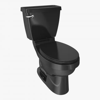 3D WC Ceramic Toilet Black model