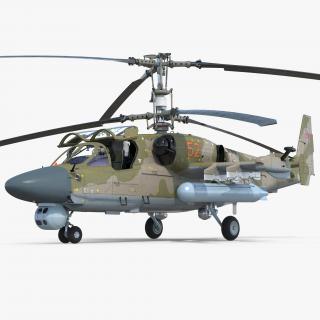 3D model Kamov KA52 Black Shark Attack Helicopter Hokum A Rigged