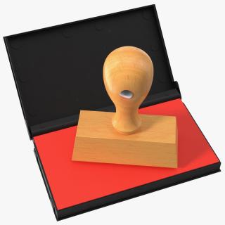 3D model Stamp with Wood Handle and Inkpad Hacked
