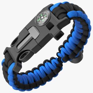 3D Paracord Survival Bracelet Blue