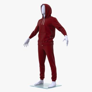 3D model Sportswear Suit Raised Hood on Mannequin