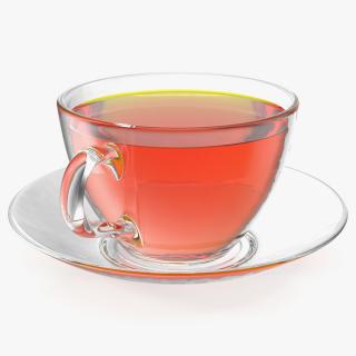 Small Cup with Plate Full of Tea 3D