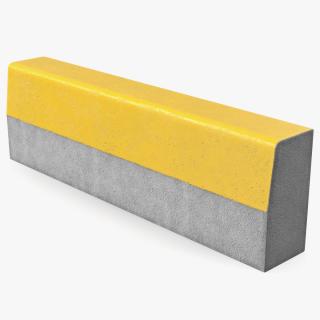 Curb 1m Yellow 3D model