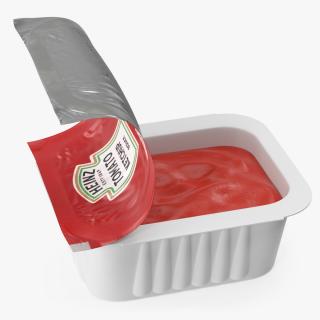 Heinz Tomato Ketchup Sauce Cup Opened 3D