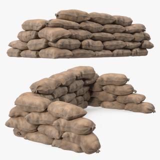 3D Sandbag Barricade Dusty model