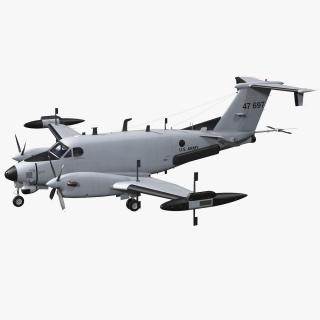 3D model Beechcraft RC12X Guardrail US Army Aircraft Rigged