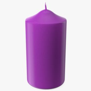 Dome Top Pillar Candle Purple 3D model