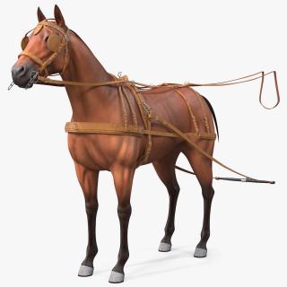 3D Horse Leather Single Driving Harness