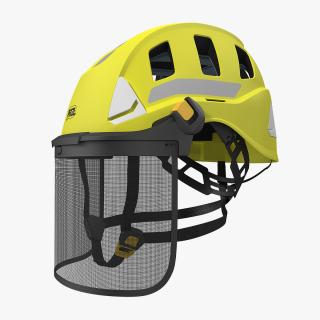 3D Petzl Strato Vent Hi-Viz Helmet with Mesh Shield model