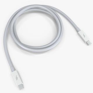 Apple Thunderbolt Cable White 3D model