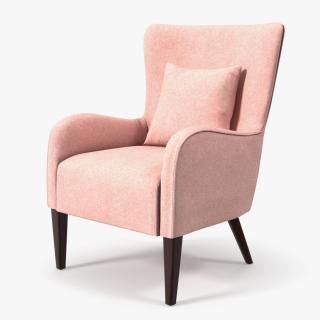 Coaster Accent Chair with Curved Arms Pink 3D